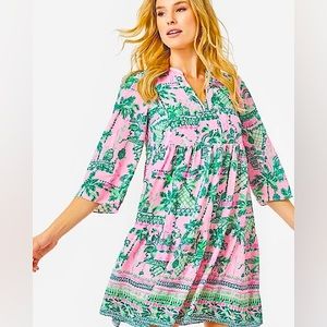 Lilly Pulitzer Martine Lileeze Dress • Pink & Green Print • Size XS • NWT